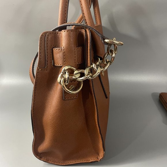 Michael Kors Hamilton Camel Brown Leather Shoulder Bag w/ A Long Wallet - Picture 3 of 15